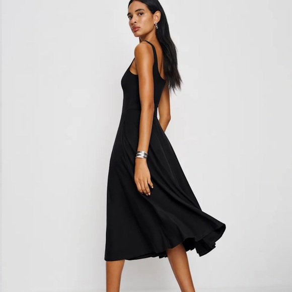 Reformation Black Sleeveless Scoop Neck Midi Sundress - Picture 4 of 10